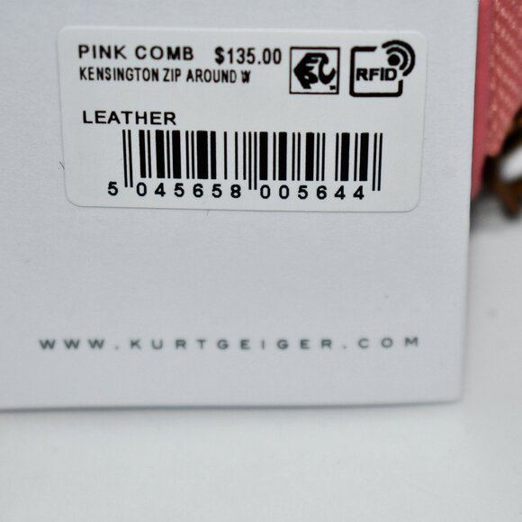 Kurt Geiger London Kensington Zip Around Wallet in Pink #0647057109 NWT - Picture 3 of 5